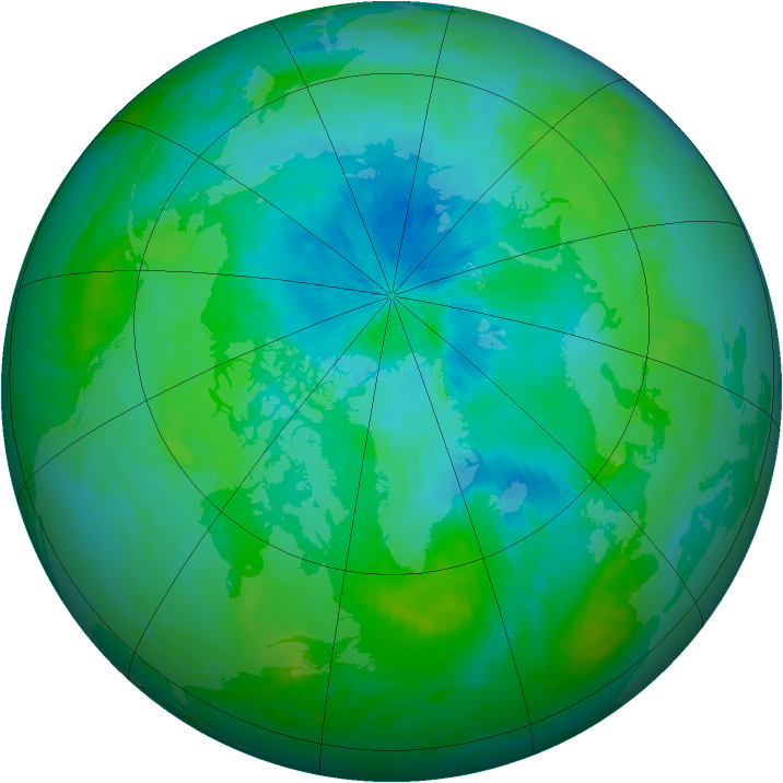 Arctic ozone map for 24 August 2000